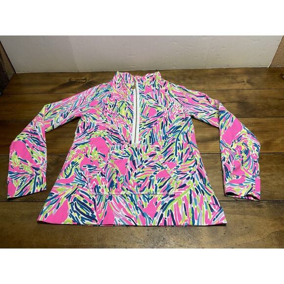 Lilly Pulitzer Skipper Popover Palm Reader Half Zip Small Sweatshirt Medium - Picture 1 of 11